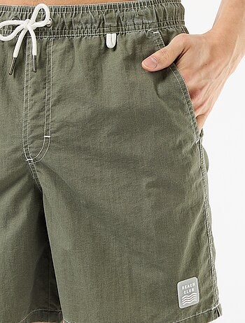 Bañador liso con bolsillos