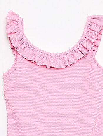 Bañador liso con volantes