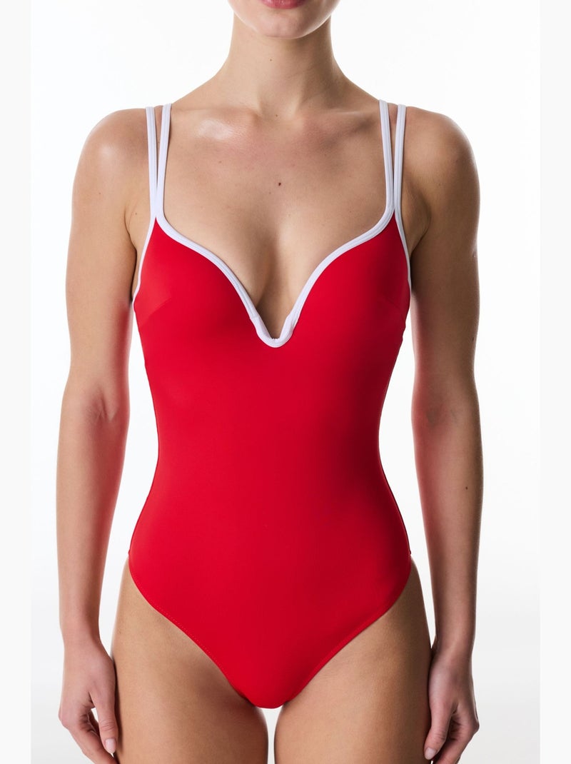 Bañador mujer beluga push penti Rojo - Kiabi