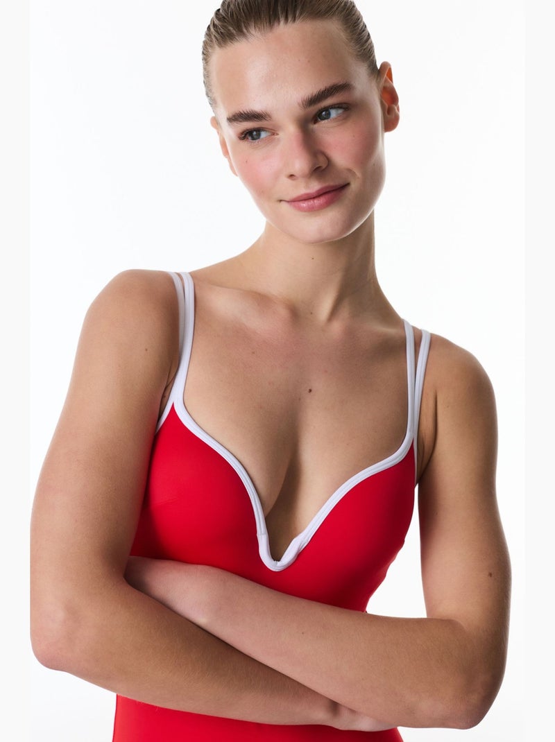 Bañador mujer beluga push penti Rojo - Kiabi