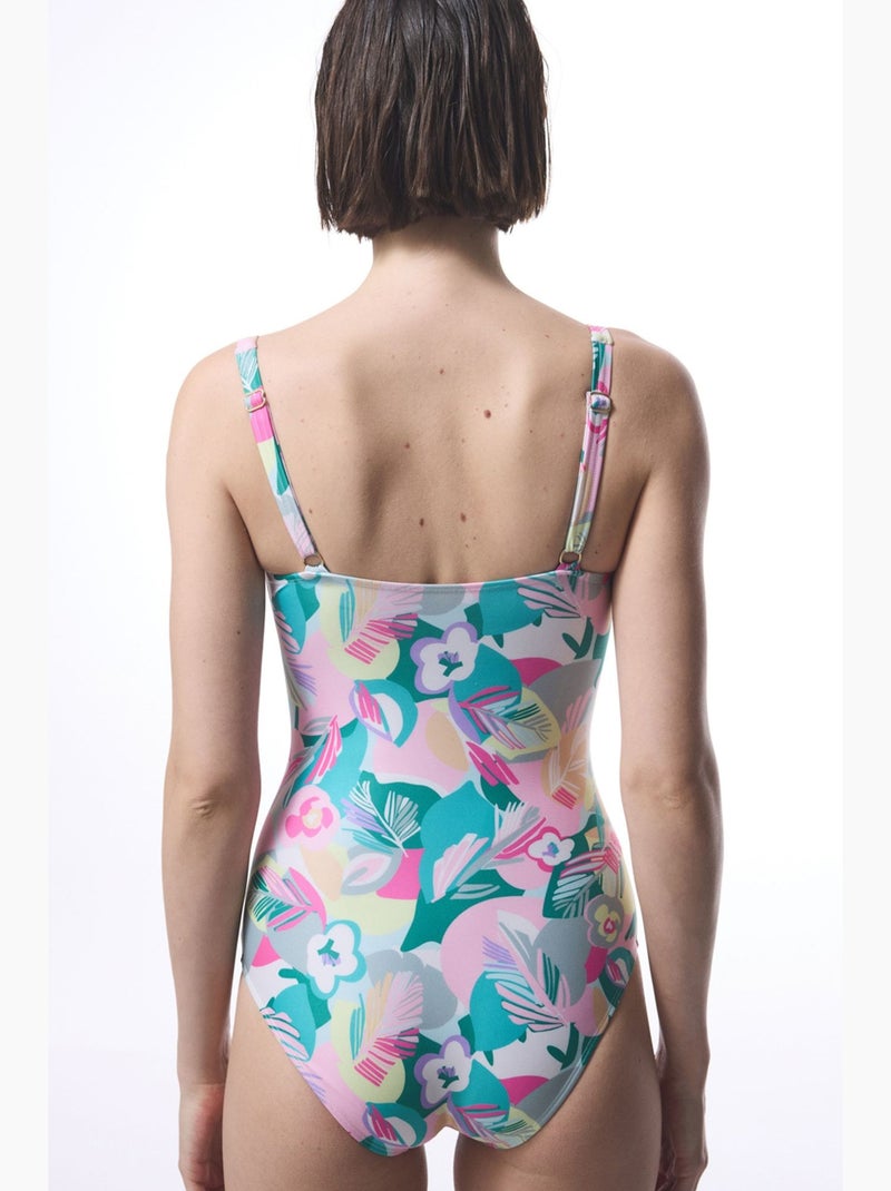 Bañador mujer sheila con volantes penti Verde menta - Kiabi