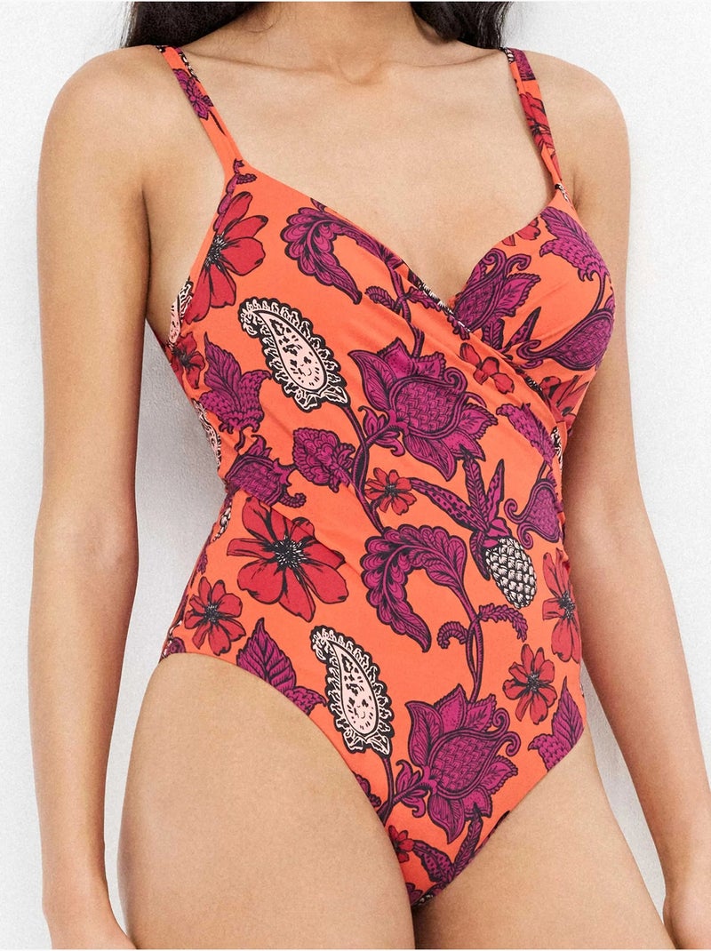 Bañador plus size efecto moldeador con aro y con foam Multicolor - Kiabi