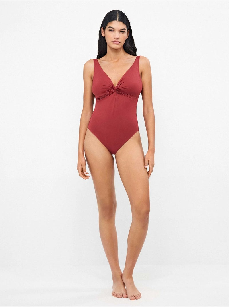 Bañador plus size efecto moldeador sin aro y con foam Burdeos - Kiabi