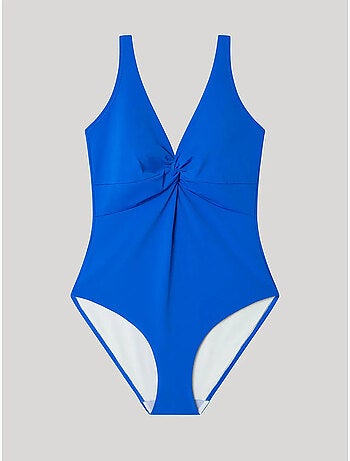Bañador plus size moldeador, sin aro, con foam y nudo en escote