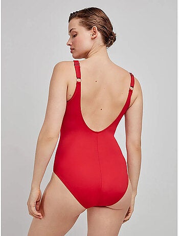 Bañador plus size moldeador, sin aro, con foam y nudo en escote