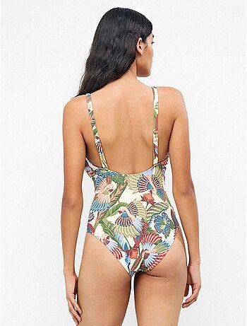 Bañador plus size sin aro con copa fija en tejidode piqué