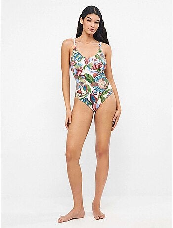Bañador plus size sin aro con copa fija en tejidode piqué