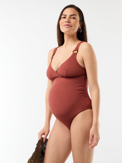 Bañador premamá de 1 pieza en punto gofrado - Kiabi