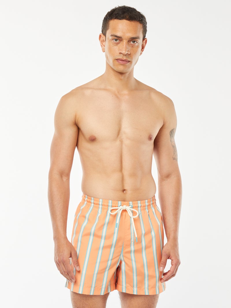 Bañador retro con rayas anchas NARANJA - Kiabi