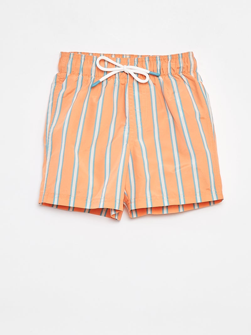 Bañador tipo bermudas de rayas NARANJA - Kiabi