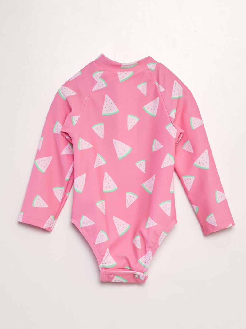 Bañador tipo body estampado - 1 pieza ROSA - Kiabi