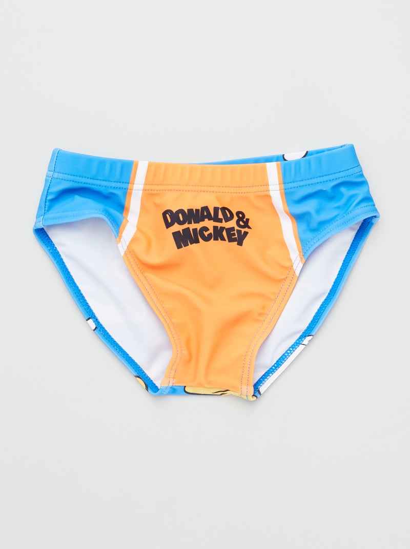 Bañador tipo slip 'Mickey' y 'Donald' naranja - Kiabi