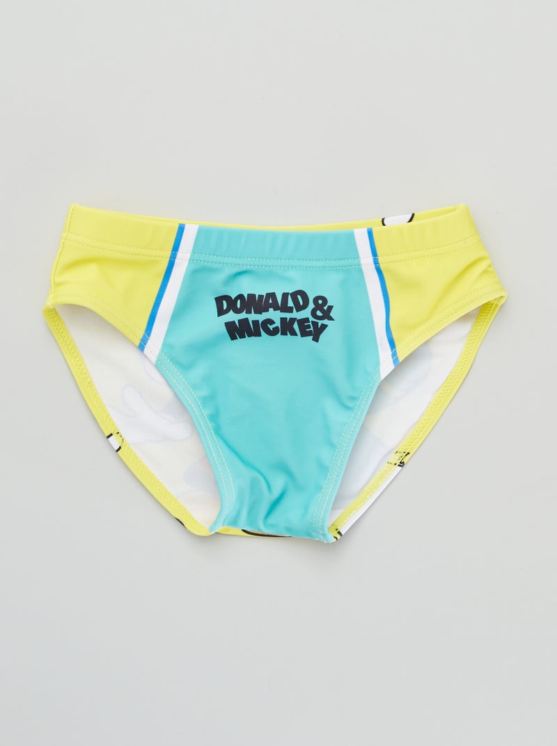 Bañador tipo slip 'Mickey' y 'Donald' verde - Kiabi