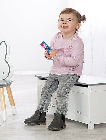 Banco baúl para juguetes en madera con tapa de cierre suave 'miffy®' - ROBA