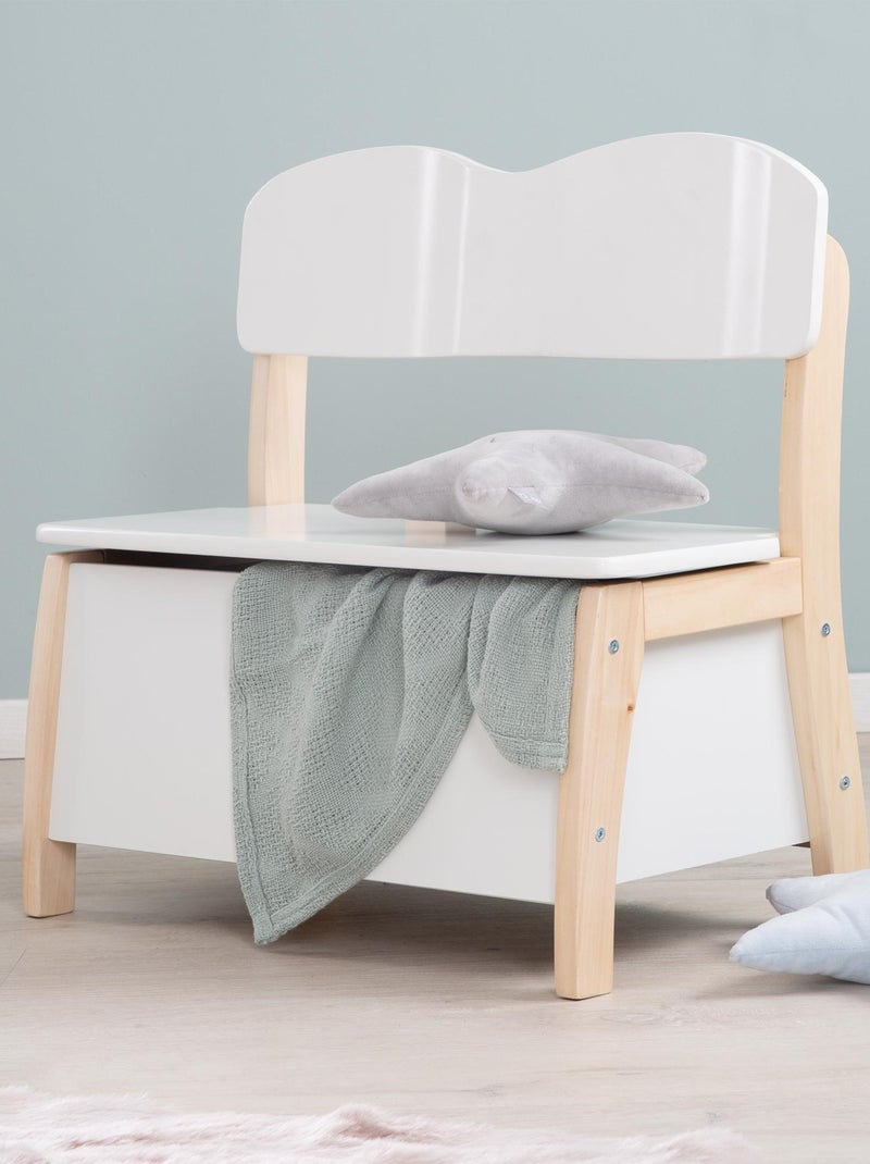 Banco baúl para juguetes en madera maciza - ROBA Blanco - Kiabi