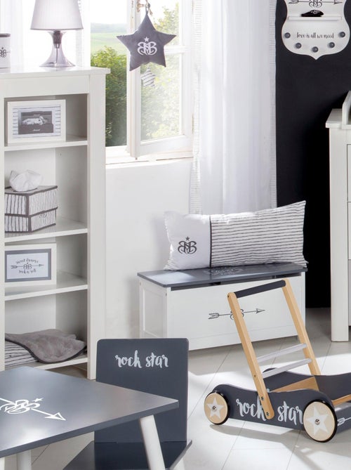 Banco baúl para juguetes en madera 'Rock Star Baby' - ROBA - Kiabi