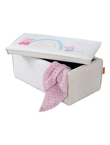 Banco baúl para juguetes en madera y terciopelo 'Roba Peppa Pig'