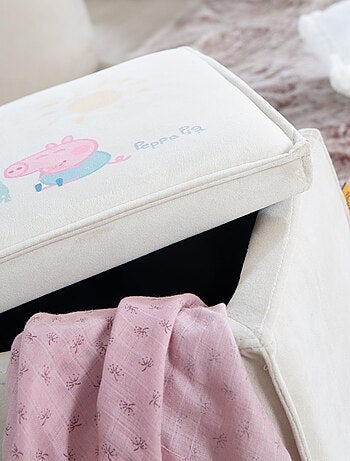 Banco baúl para juguetes en madera y terciopelo 'Roba Peppa Pig'