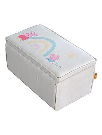 Banco baúl para juguetes en madera y terciopelo 'Roba Peppa Pig'