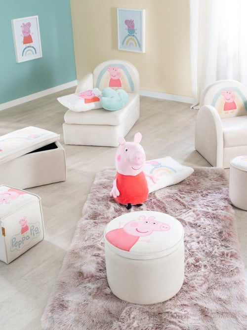 Banco baúl para juguetes en madera y terciopelo 'Roba Peppa Pig' - Kiabi