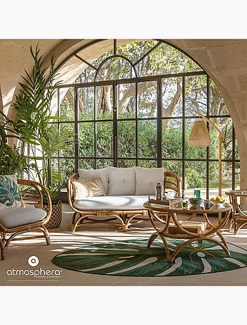 Banco de ratán de 2 plazas