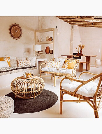 Banco de ratán de 2 plazas