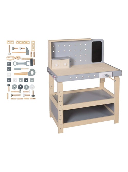 Banco de trabajo en madera para niños ajustable en altura + 38 accesorios 'Roba' - Kiabi