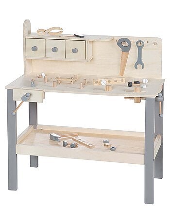 Banco de trabajo en madera para niños con accesorios de bricolaje 'Roba'