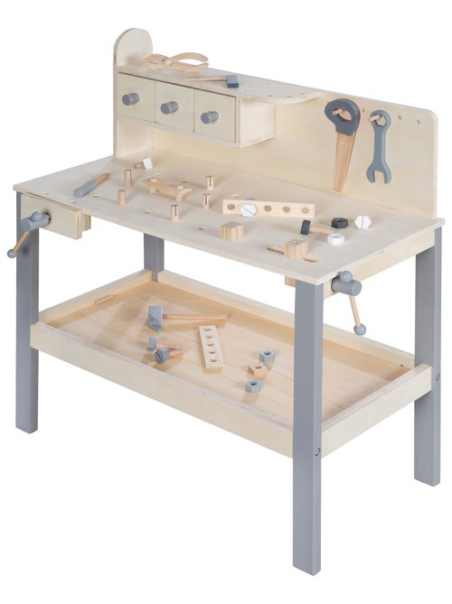 Banco de trabajo en madera para niños con accesorios de bricolaje 'Roba' - Kiabi