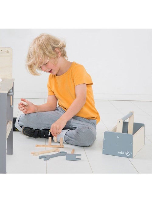 Banco de trabajo en madera para niños con accesorios de bricolaje 'Roba' - Kiabi Banco de trabajo en madera para niños con accesorios de bricolaje 'Roba' - Kiabi