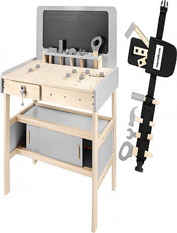 Banco de trabajo XXL madera 50 piezas con cinturón Mamabrum