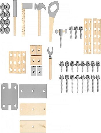 Banco de trabajo XXL madera 50 piezas con cinturón Mamabrum