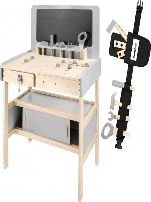 Banco de trabajo XXL madera 50 piezas con cinturón Mamabrum - Kiabi