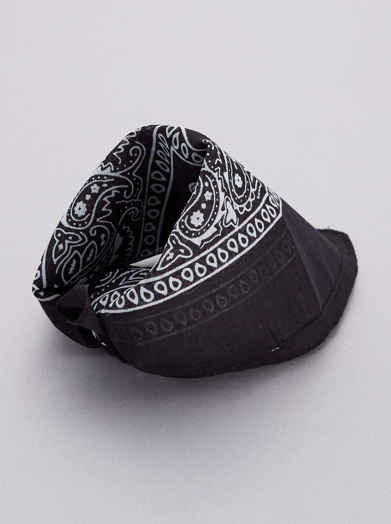 Bandana de algodón estampada noir - Kiabi