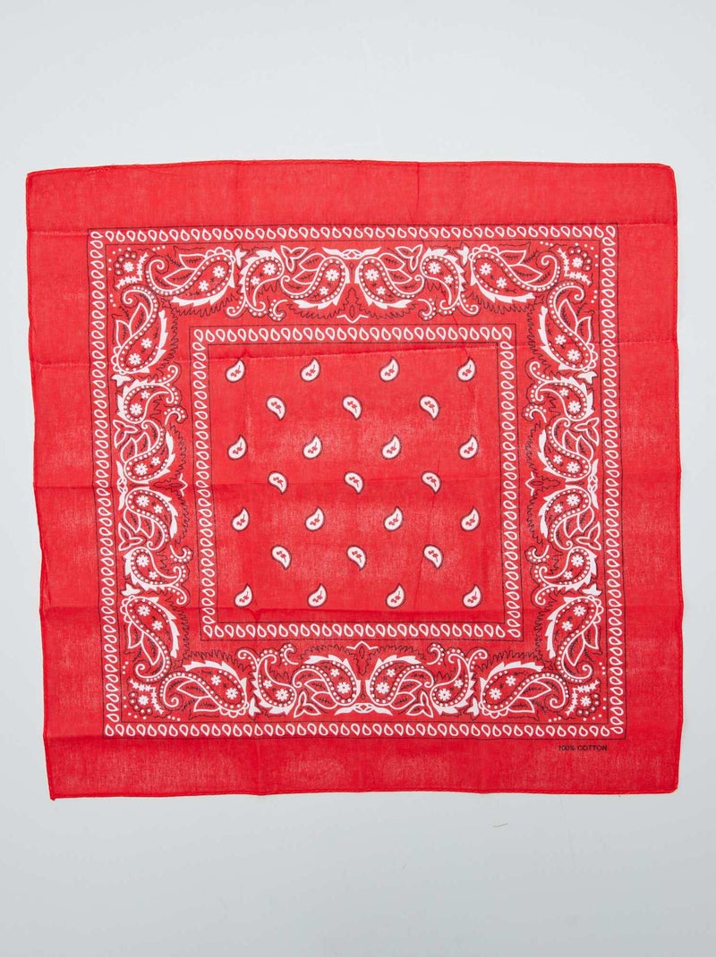 Bandana de algodón estampada ROJO - Kiabi