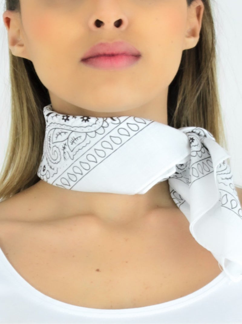 Bandana de algodón Kebello Blanco - Kiabi