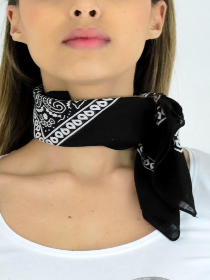 Bandana de algodón Kebello Negro Negro - Kiabi