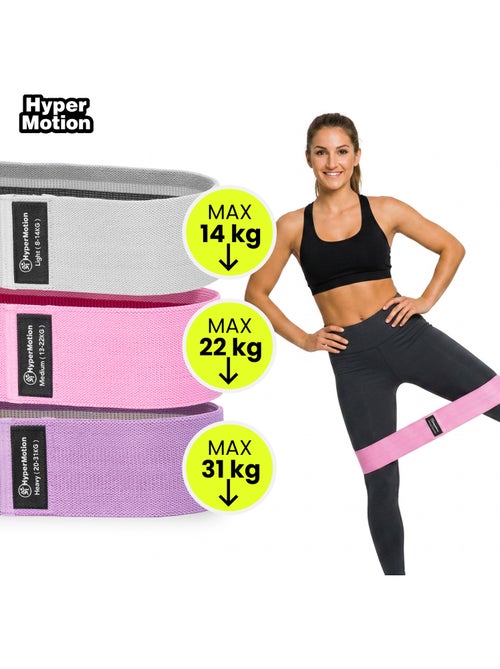 Bandas de resistencia de tela hypermotion para glúteos y piernas – 3 niveles - Kiabi Bandas de resistencia de tela hypermotion para glúteos y piernas – 3 niveles - Kiabi