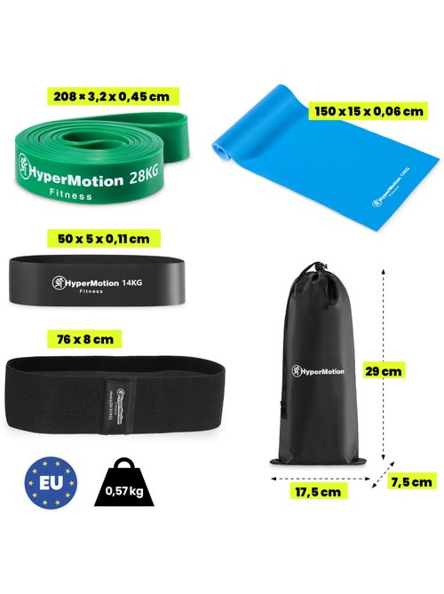 Bandas de resistencia hypermotion para hombres para fuerza y masa muscular - Kiabi Bandas de resistencia hypermotion para hombres para fuerza y masa muscular - Kiabi