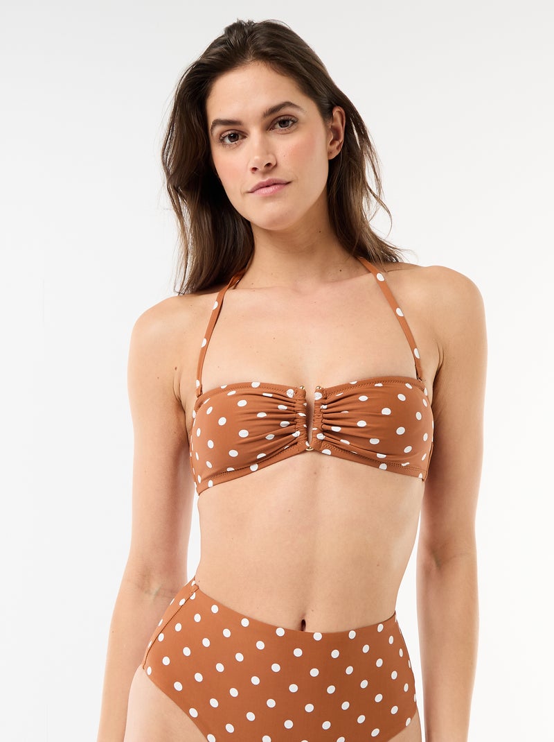 Bandeau de baño con estampado de lunares Marrón claro - Kiabi