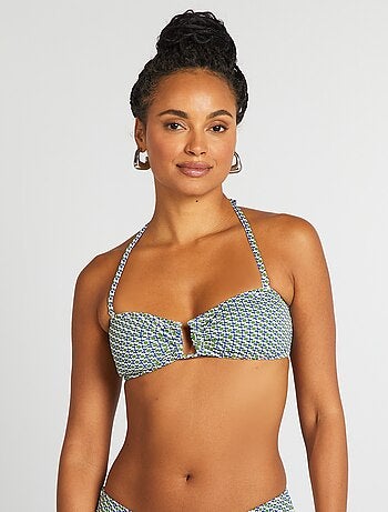 Bandeau de bikini con estampado geométrico