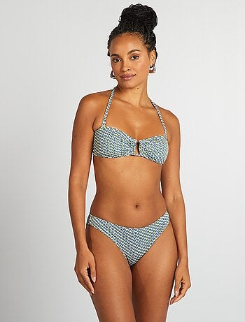 Bandeau de bikini con estampado geométrico