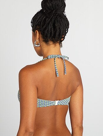 Bandeau de bikini con estampado geométrico