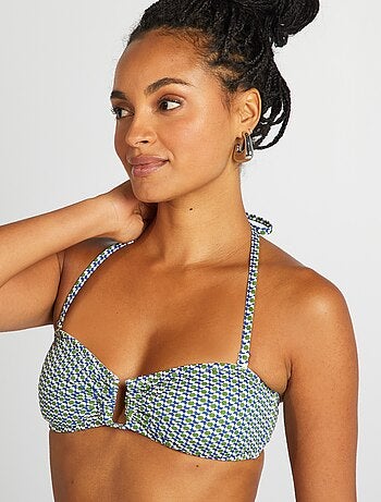 Bandeau de bikini con estampado geométrico