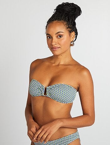 Bandeau de bikini con estampado geométrico