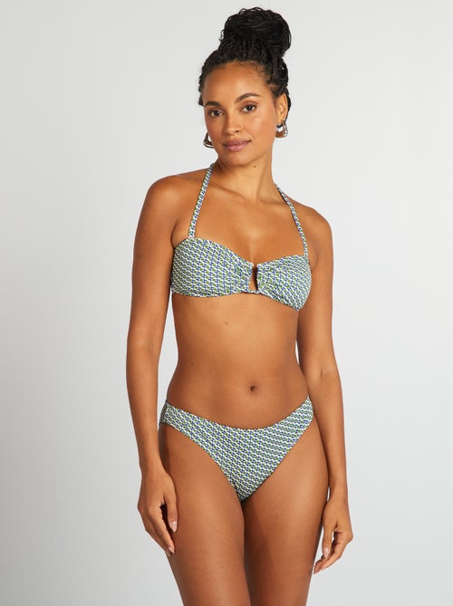 Bandeau de bikini con estampado geométrico - Kiabi