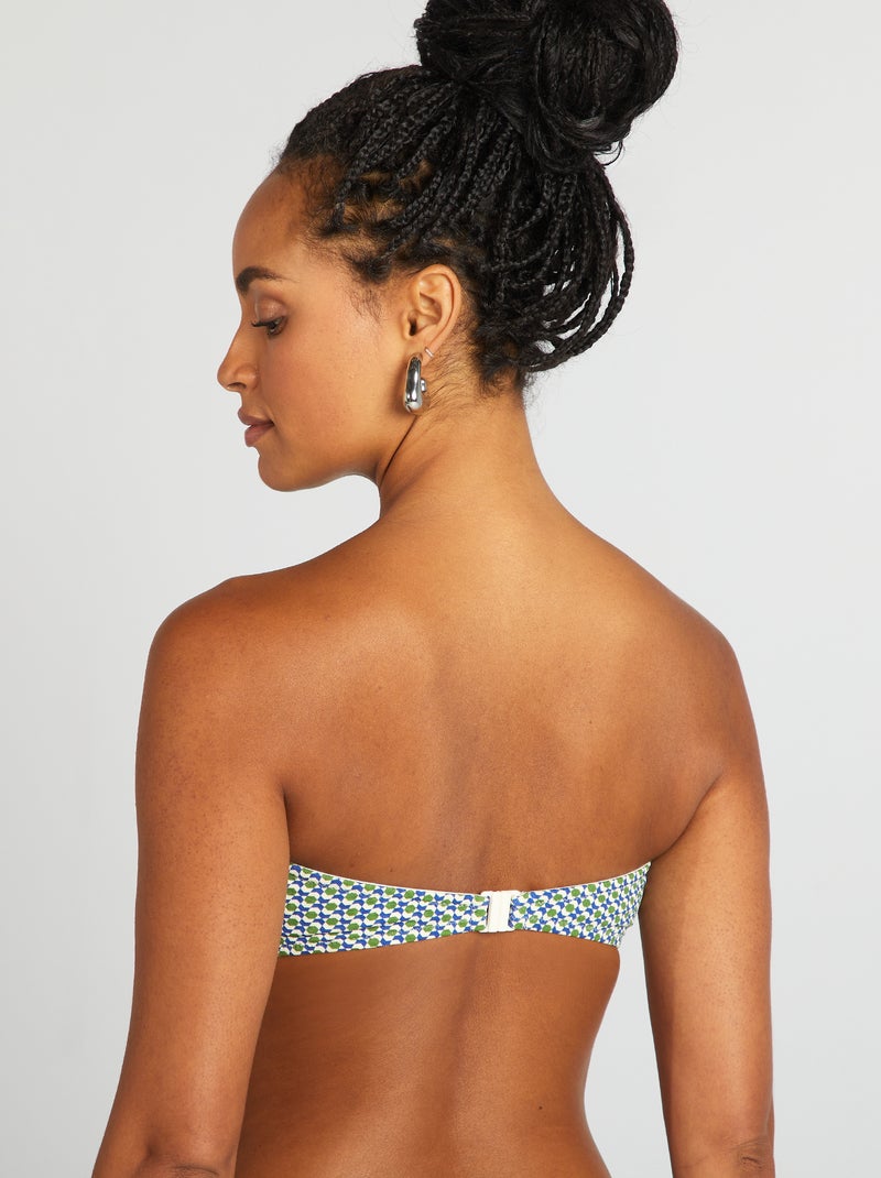 Bandeau de bikini con estampado geométrico BLANCO - Kiabi