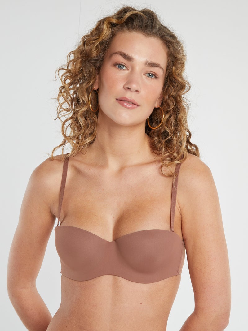 Bandeau invisible con copa preformada Marron - Kiabi
