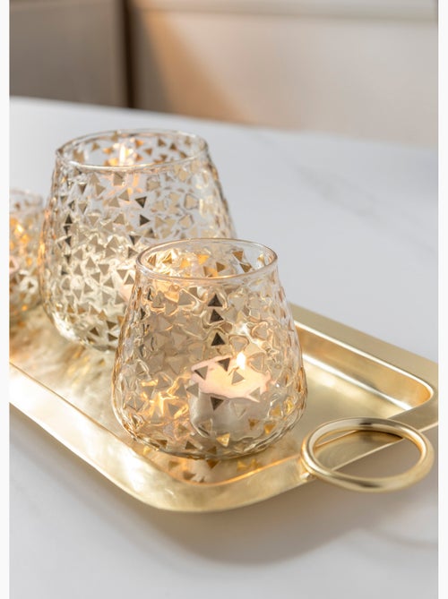 Bandeja pequeña de metal dorado - AFIBEL - Kiabi