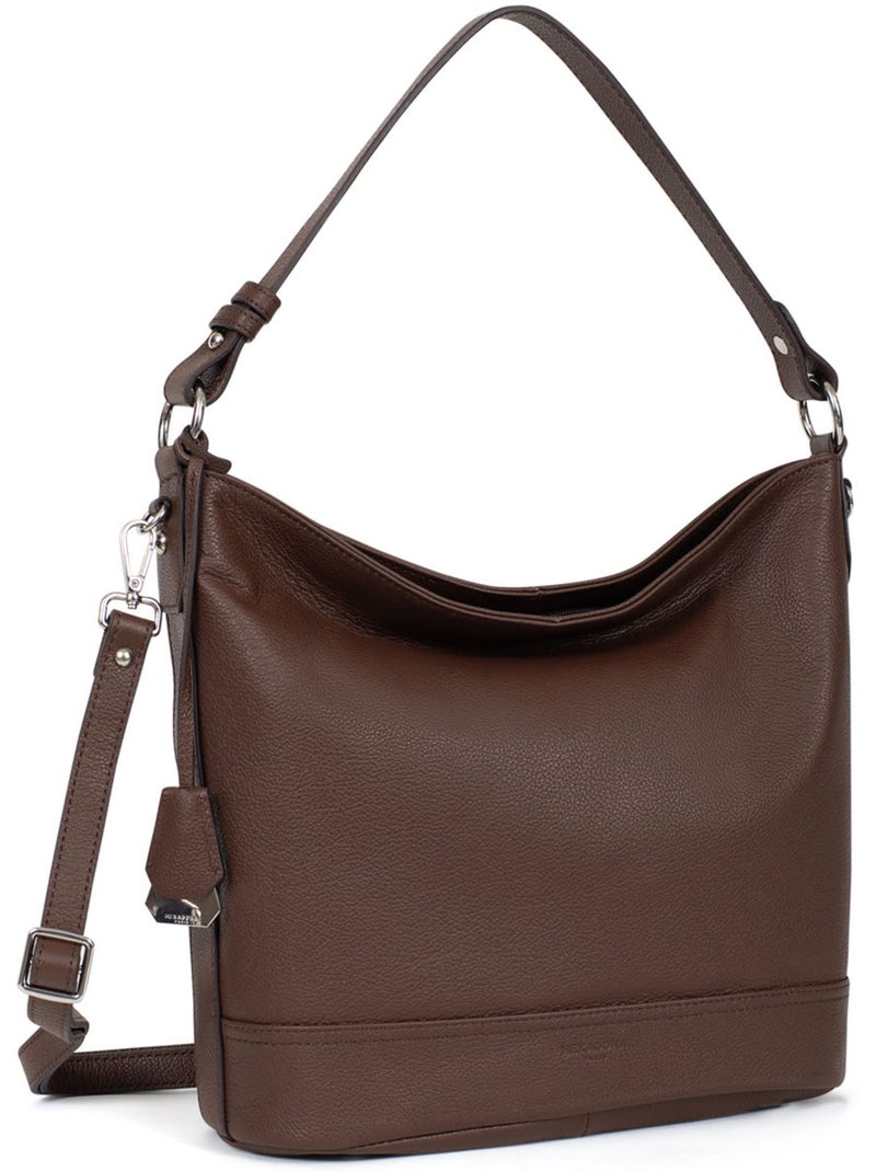Bandolera - a4 - cuero confort hexagona Marrón chocolate - Kiabi